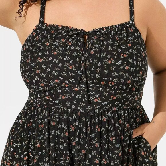 Torrid Mini Mesh Cami Shirred Bust Skater Dress NWT - Picture 3 of 4